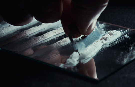 Sustancia blanca simulando cocaína