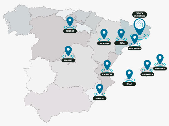 Mapa de las delegaciones de Instituto Hipócrates