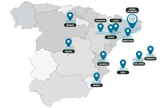 Mapa de las delegaciones ambulatorias de ih